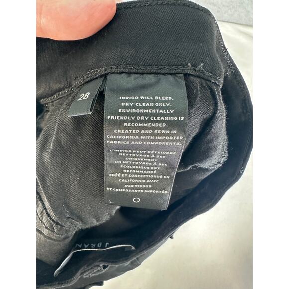 J Brand Women's sz 28 Coated Black Mid-Rise Skinny Jean RN117965 Y2K Embroidered - Picture 11 of 12